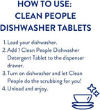 The Clean People Dishwasher Tablets - Cuts Grease & Rinses Sparkling Clean - Residue-Free - Phosphate Free Dishwashing Tablets (60 Count, Lemon Verbena)