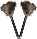 Retractable Feather Duster 8-14 in Adjustable - Natural Feather Dusters for Cleaning Ceiling Fans, Blinds, Plantation Shutters, Walls & Furniture - Quality Checked in USA - 2 Pack