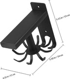 GLEAVI Wall Mounted Rotatable Kitchen Utensil Hook Rack with 8 Black Hooks, 360° Swivel Cooking Utensil Organizer for Kitchen Storage and Hanging