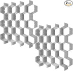 Poeland Drawer Divider Organizer DIY Plastic Grid Honeycomb Drawer Divider Gray 2 Pack