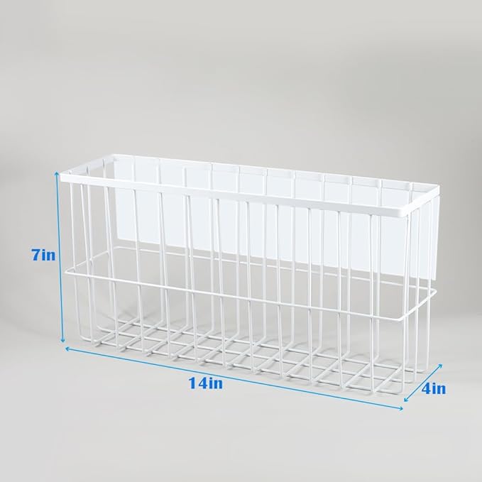 Picowe Extra Large Dryer Ball Organizer Magnetic Storage Bin, Magnetic Basket Dryer Ball Holder for Laundry Room Organization and Storage to Hold 10 Plus Dryer Balls, Without Balls (White, XL )