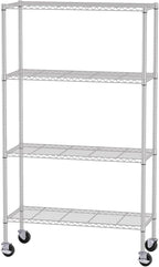 FDW 4-Tier Wire Shelving Unit Adjustable Garage Shelving 1400 lbs Weight Capacity Storage Shelves with Wheels for Home Kitchen Garage Commercial, 14" Dx36 Wx62 H, Chrome