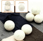 100% Pure New Zealand Wool Dryer Balls, 6-Pack - Natural Fabric Softener Alternative, Reduce Static, Soften Clothes, Shorten Drying Time & Absorb Lint (White)