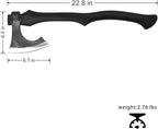 JXE JXO 22.8 Inch Hatchet, Splitting Axe 1065 High Manganese Steel, Hickory Handle Tomahawk Axe with Leather Sheath