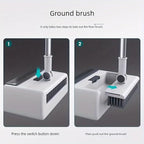 3 in 1 Broom and Dustpan Set with Adjustable Push Broom with 48.8“ Long Handle for Floor Sweeping Outdoor Indoor Sweeping Combo for Home & Kitchen (White)