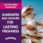 Vamoosh 6-in-1 Washing Machine Cleaner | Dissolves Pet Hair | No Harmful Chemicals | Removes Limescale | Eliminates Odor | Descales | Cotton Fresh Scent | For Front Load. | 150g (Pack of 6)