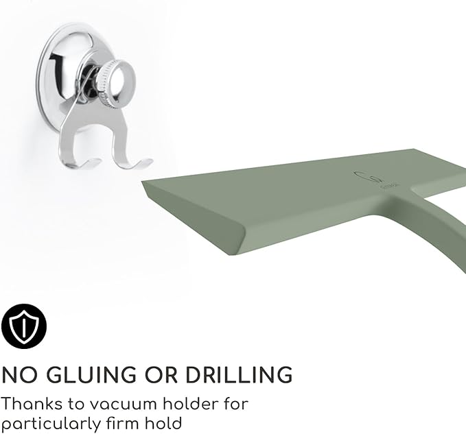 GÜTEWERK Shower Squeegee for Glass Doors, Silicone Window Squeegee, Bathroom and Glass Cleaning - Green - 9 Inch