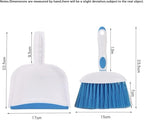 Mini Broom and Dustpan Set-Mini Whisk Set for Desk, Housekeeping, Office, Kitchen, Pet Nest, etc.,Daily Cleaning Necessity Plastic Mini Dustpan Set (Light Blue)