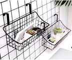 LeleCAT Basket with hook Grid Storage Basket, Hang it behind a door or on a railing, Over the Cabinet Door, Small, BLack,1 Pack