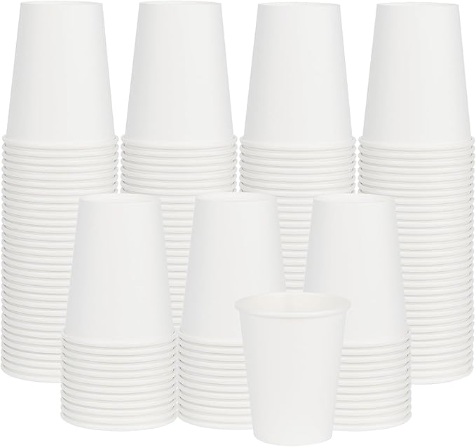 8 oz Coffee Cups 100 Pack, Disposable Paper Cups 8 oz, White Coffee Cups, Hot Beverage Drinking Cups, Suitable for Party, Picnic, Travel, and Events