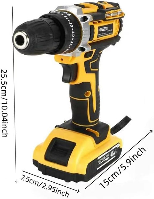 136pcs Heavy-Duty Cordless Drill & Tool Set with 2 Batteries, All-in-One Hand Tool Set，Lithium-Ion Drill Press, Screwdrivers, Bits, Wrenches, Pliers Electric Toolbox Kit for home Repair, Construction