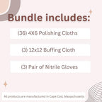 (Qty 3) of Cape Cod Polishing Metal Tin Bundle for Fine Metals | Each Tin Contains (12) 4X6 Polishing Cloths | (1) 12x12 Buffing Cloth | (1) Pair of Nitrile Gloves