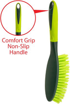 Pine-Sol Dustpan and Brush Set | Nesting Snap-On Design | Portable, Compact Dust Pan and Hand Broom for Cleaning with Rubber Grip Edge, Green