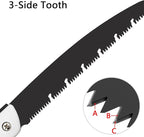 12 Inch Folding Saw, Pruning Hand Saw for Wood Cutting, Garden Pruner with SK5 Curved Blade, Triple- Cut Razor Teeth, Foldable Handsaw for Tree Trimming, Camping, Gardening and Carpentry