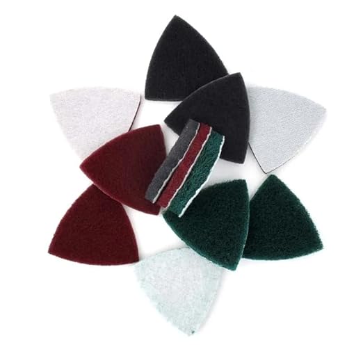 15Pcs Triangle Scouring Pad 90x90x90mm 240 to 800 Grit Heavy Nylon Cleaning Cloth Hook and Loop,800