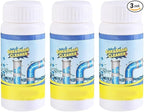 Saker Powerful Foaming Drain Cleaner Powder, Easy-Pour Clog Remover for Kitchen Sink, Bathroom Tub & Shower, Toilet and Floor Drain, Helps Break Down Hair, Soap Scum, Paper and Sludge (3 PACK)