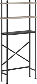 HOOBRO Over the Toilet Storage, 3-Tier Over Toilet Bathroom Organizer, Freestanding Above Toilet Shelf with Adjustable Feet, Space Saving, Easy Assembly, Greige and Black BG63TS01
