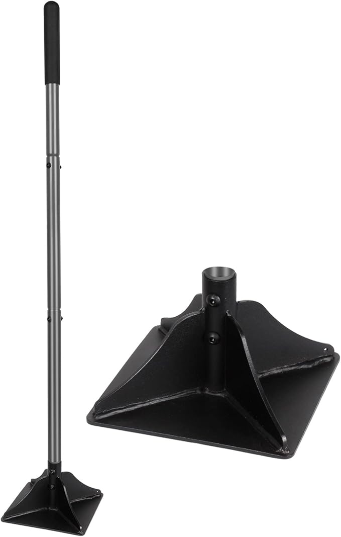 Walensee Steel Tamper with 48 inch Handle 8"x8" Garden Tamper with Rubber Grip All-Steel Heavy Duty Tamper Tool for Leveling Ground Gravel Soil Asphalt Sand Installing pavers and Repairing Blacktop