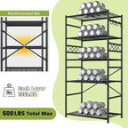 DurayLoly Storage Shelves 5 Tier Capacity,Metaling Shelving with Hooks,Heavy Duty Garage Shelves Unit with Leveling Feet,Wire Shelving for Pantry,Kitchen and Closet,23.6" W x 13.8" D x 72.4" H,500lbs