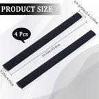 CRASPIRE 4Pcs Dustpan Rubber Edge Strips Adhesive Replacement Lip Black Broom Plastic Small Dustpan Repair Inlet Refill Pressing Garbage Silicone Repair Strip for Home Accessories(25.8cm)