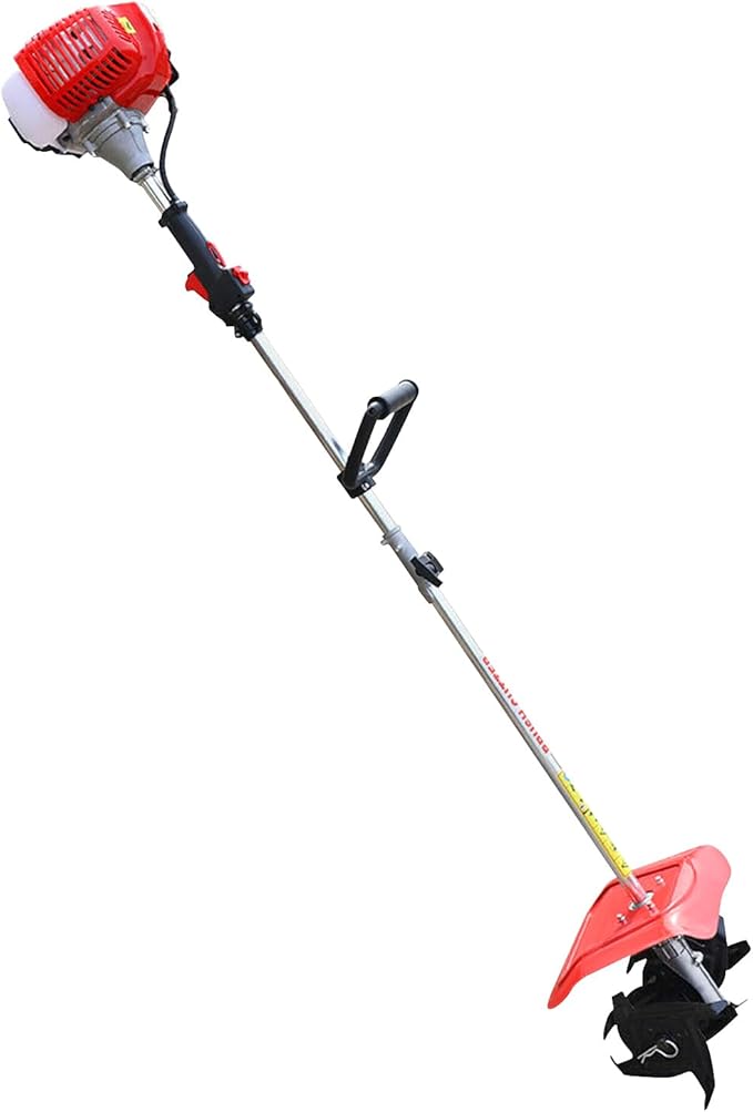 Handheld Tiller Cultivator 42.7Cc 2Stroke Mini Gas Powered Engine Rototiller Garden Lawn Tools Farm Air Cooled Plow Easy to Start for Farmland Gardens Yard (1250W 6500Rpm)