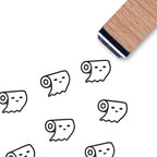 Toilet Paper Rubber Stamp, 3/5 Inch Small Mini Stamp for Scrapbooking Card Making Planner