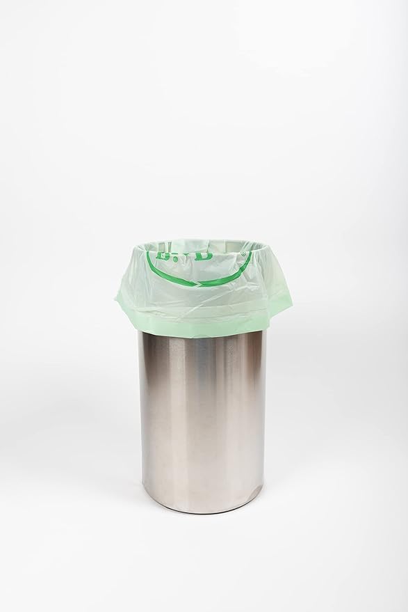 13 Gallon Compostable Drawstring Trash Bags by BioBag, 40 Count, BPI Certified, Meets ASTM D6400 Standards, Easy-Tie Kitchen Liners