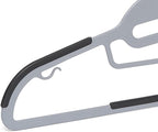 Amazon Basics Space Saving Non-Slip Rubber Coated Plastic Hangers with 360° Swivel Hook, Thin, Gray, Pack of 50