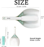 Small Hand Broom and Dustpan Set, Thick Stiff Brush Bristle, Little Dust Pan with Lint Removal Teeth,11", Portable, Compact