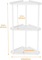 Jesginboo 3 Tier Bathroom Counter Organizer, Vanity Organizer Corner Shelf, Skincare, Makeup Countertop Organizers, Kitchen, Bathroom Counter Storage, White