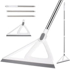 Multifunction Silicone Broom，Squeegee Broom Sweeping Water and Pet Hair，Rubber Broom Sweeper for Floor Bathroom Kitchen Shower，Rugs，Glass Windows（White）