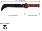 Billhook Sickle Machetes, 15.6" Sharp Machete for Yard Work, Machete for Cutting Trees Heavy Duty, Gardening Machetes with No-Slip Wood Handle and Nylon Sheath, Sickle Knife Machetee for Grass