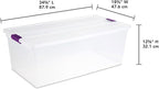 Sterilite 8-Pack 110 Quart ClearView Latch Box, Stackable Organizer Bins with Latching Lids - Clear Plastic Organization Containers for Closet, Bedroom, Shelving Units and Everyday Home Storage