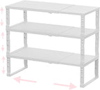 Adjustable Metal Shelving Unit, Stackable & Expendable Storage Rack for Home/Office/Kitchen, Space-Saving，Sturdy&Durable，Easy Assembly (3PACKS/Large/White