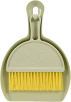 Small Broom and Dustpan Set,mini Compact Portable, for Home, Sofas, Kitchen countertops, Storage Shelves, Office desks, bathrooms, and pet Areas (Green)