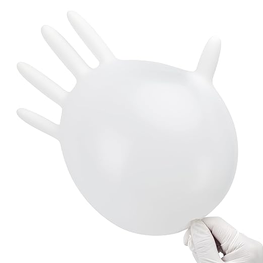 Disposable Nitrile Exam Gloves, 3-mil, Small, Box of 100, White Nitrile Gloves Disposable Latex Free for Medical, Cleaning, Cooking & Esthetician, Food-Safe, Powder-Free, Non-Sterile