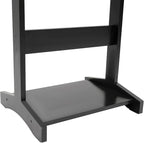 Valet Stand with Drawer and Top Tray, Wood Mens Suit Valet Stand with Wood Base, Freestanding Clothes Valet Stand with Hanger, Storage Organizer for Entryway Office Living Room (D, Black)
