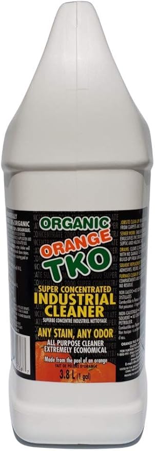 Organic Orange TKO - Stain remover, Floor cleaner, Degreaser, Glass cleaner, Multi Purpose Citrus Cleaner, Deodorizer, Stain Remover, Pet Safe, Non Toxic (128oz)