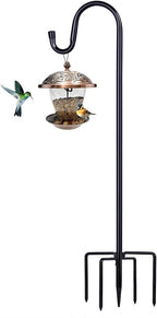 Shepherd Hooks for Outdoor, 1 Pack 46 Inch Bird Feeder Pole with 5 Prongs Base for Hanging Lantern, Hummingbird Feeder, Lightweight Plant, Shepherds Hook for Bird Feeders for Outside