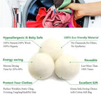 Organic Wool Dryer Balls: Eco-Friendly & Chemical-Free | Our Anti-Entanglement Reusable Balls Eliminate Wrinkle Static | 6-Pack XL Dryer Balls for Laundry is Made with New Zealand Wool (Gry-DG)