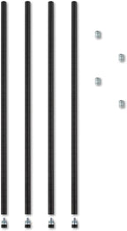 Alera ALE Stackable Posts For Wire Shelving, 36 "High, Black (Pack of 4)