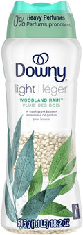 Downy Light Laundry Scent Booster Beads for Washer, Woodland Rain, 18.2 oz, with No Heavy Perfumes