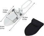 EMVANV Mini Folding Shovel,Foldable Garden Handy with Carrying Pouch Camping Trowel Stainless Steel Outdoor Survival Shovel for Garden and Campsite Use While Hiking, Camping and Outdoor(Silver)