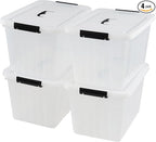 Asking 18 L Clear Plastic Storage Box with Handle, 4-Pack