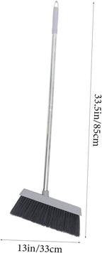 Cabilock Long Handle Broom and Dustpan with Supple Bristles Plastic and Stainless Steel for Home Office Kitchen Indoor Outdoor Cleaning Accessories