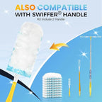 Duster Kit for Swiffer® Duster Refill: 50 Heavy Duty Refills + 2 Handles | 3X Grip & Static Tech | Car, Furniture & Electronics Dry Cleaning