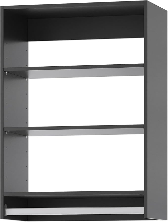 MODCART Medium Double Hanging Closet Unit, Modular Closet System, Wood Closet System Organizer with Storage for Walk in Closets, Clothing Rack Closet for Hanging Clothes, Bedroom,Black, 31.5" W