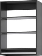 MODCART Medium Double Hanging Closet Unit, Modular Closet System, Wood Closet System Organizer with Storage for Walk in Closets, Clothing Rack Closet for Hanging Clothes, Bedroom, Black, 19.5" W