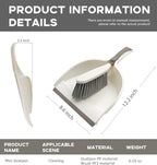 Dust Pan, Dustpan and Brush Set, Small Dust Pan and Brush Set, Hand Broom and Dustpan for Home, Handheld Angled Dust Pans and Brooms are Daily Cleaning Tools, 2 Pack Beige Brown