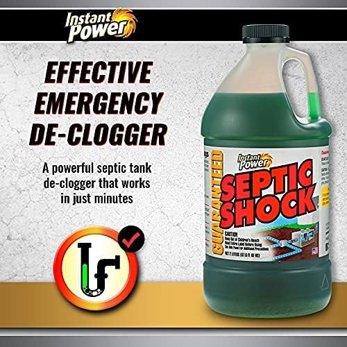 Instant Power Septic Shock – Septic Tank Treatment, Drain Cleaner Liquid Clog Remover for Septic System, 67.6 Oz 6 Pack